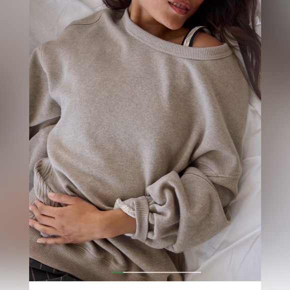 Aerie Real Good Everyday Fleece Sweatshirt | Taupe | Size Medium | NWT - Picture 6 of 8